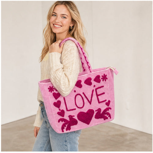 Velvet Tas met Rits – Love & Peace