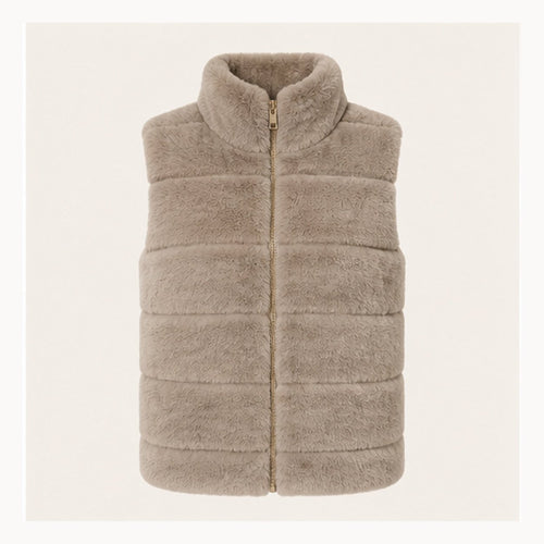 Faux Fur Bodywarmer met Hoge Kraag – One Size