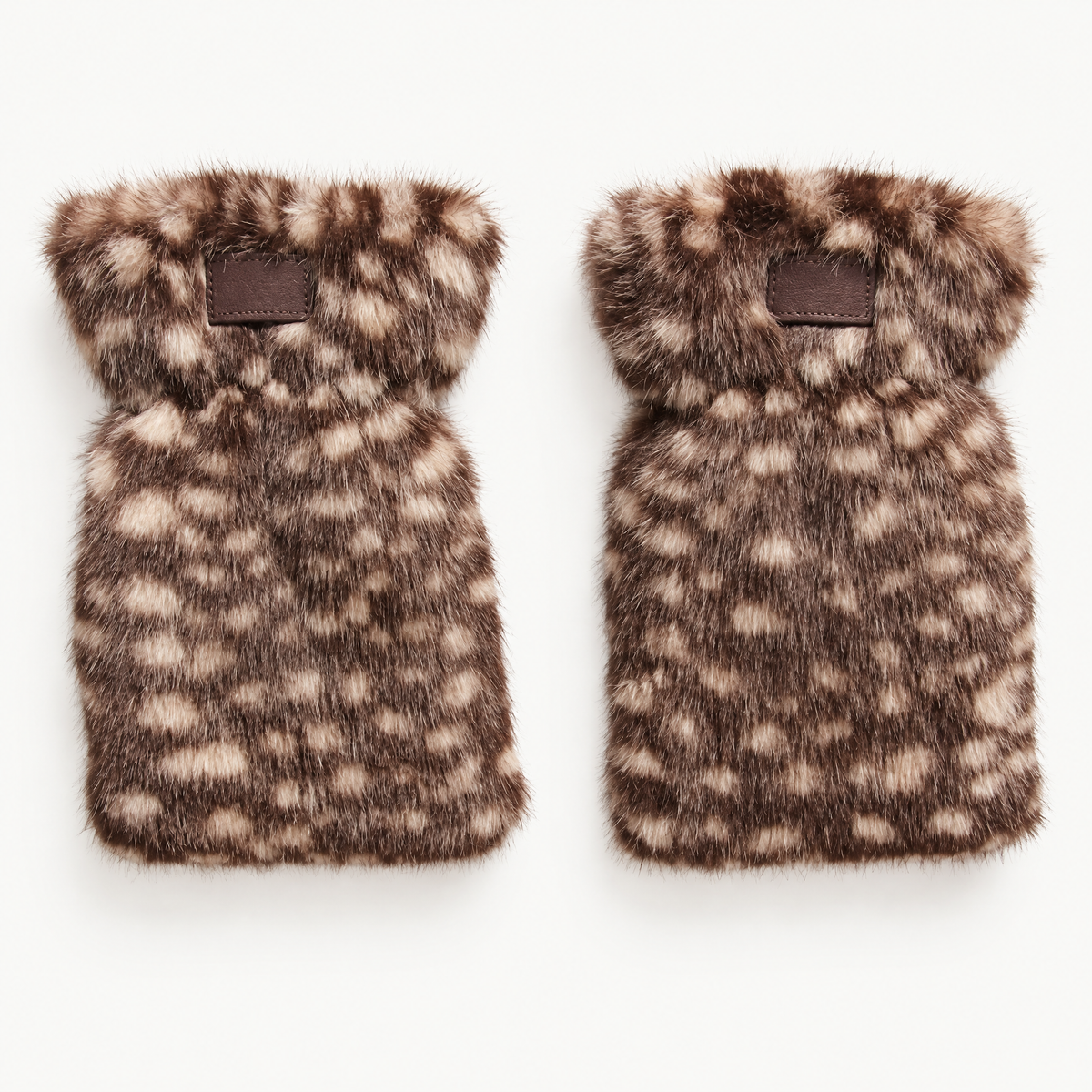 Vingerloze Faux Fur Handschoenen - Hertenprint