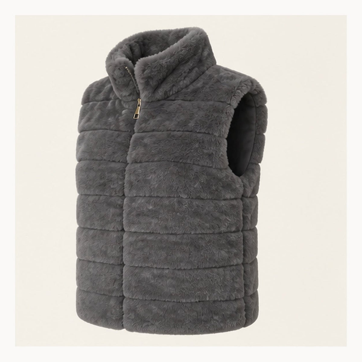 Faux Fur Bodywarmer met Hoge Kraag – One Size