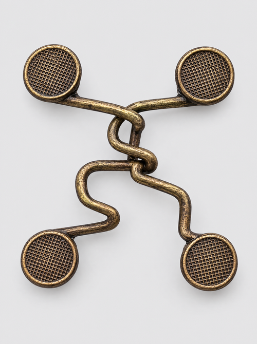 Broekclip Draadhaak met Knopen - Koper