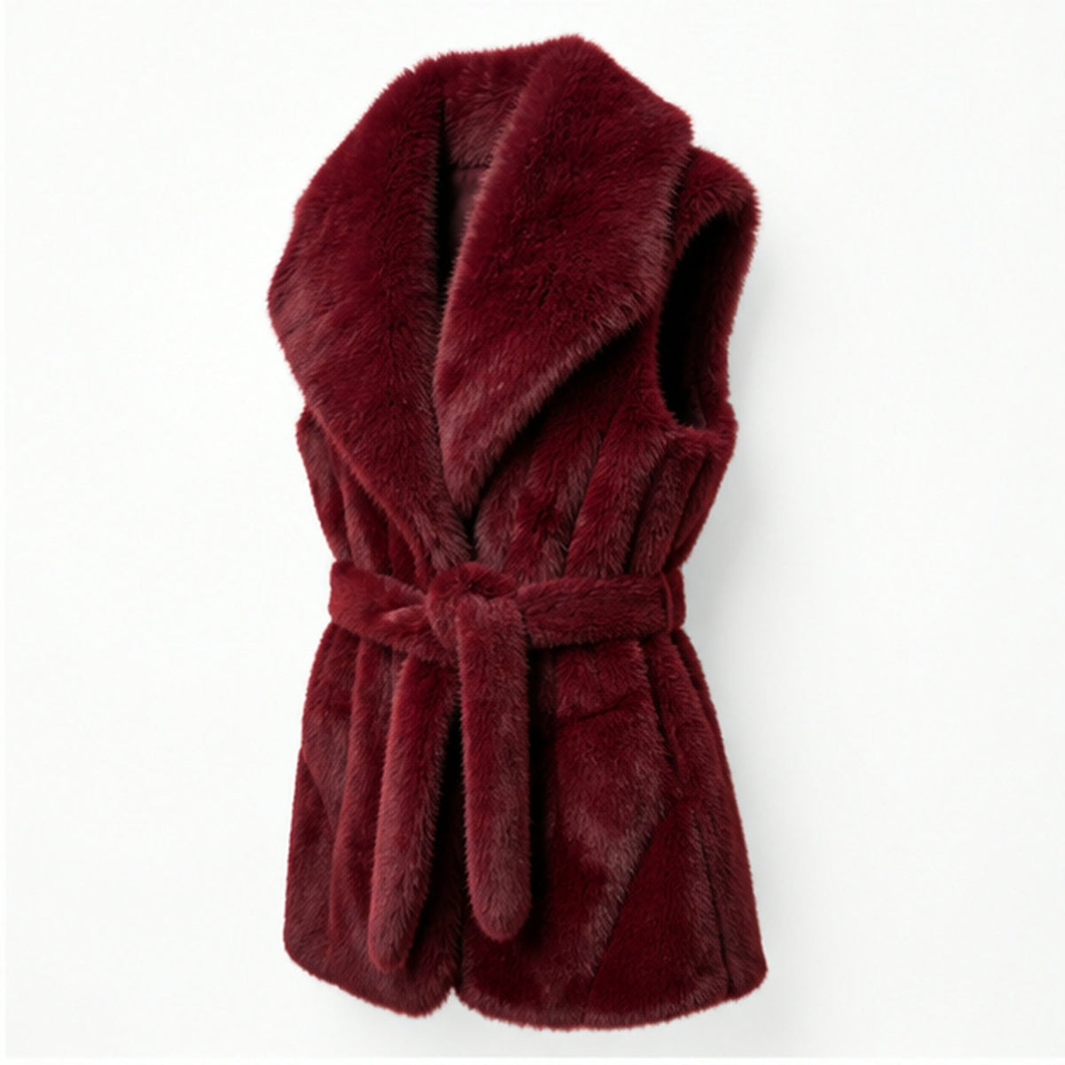 Faux Fur Gilet met Ceintuur - One Size
