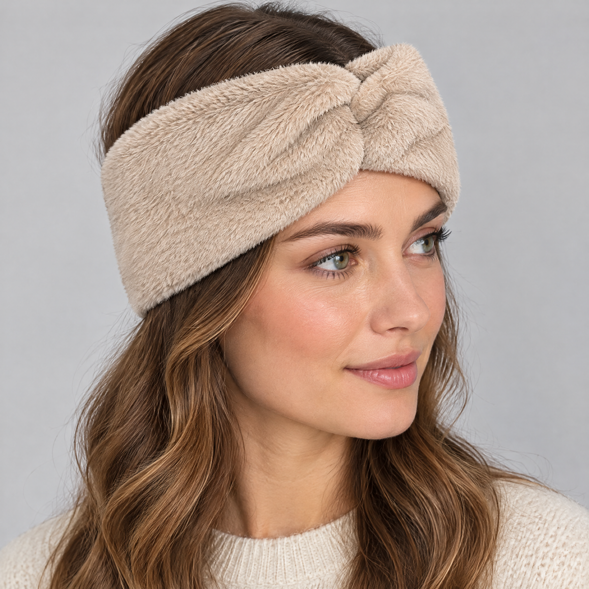Brede Faux Fur Hoofdband met Twist-knoop, foto 8