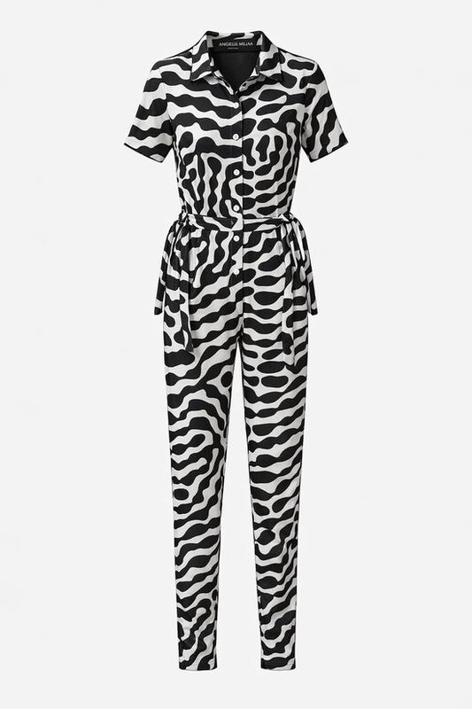 Retro Jumpsuit Zwartwit