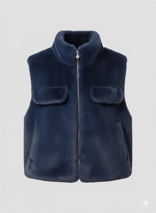 Premium Faux Fur Bodywarmer Royal Blue