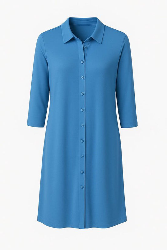 Tijdloze Doorknoopjurk Lichtblauw