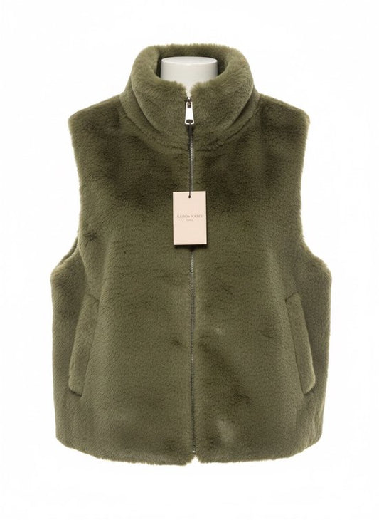 Premium Faux Fur Bodywarmer Army
