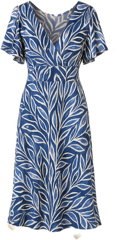 Maxi Jurk Blauw Tropisch