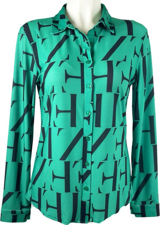 Groen-Zwarte Travel Blouse