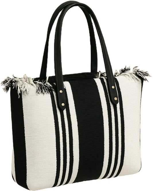 Urban Tote Zwart-Wit Strepen
