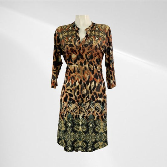 Travelstof Jurk Groen Patroon