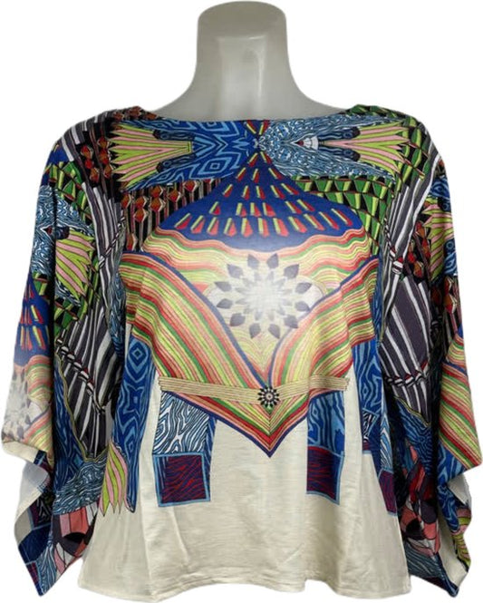 Multiprint Blauwe Blouse