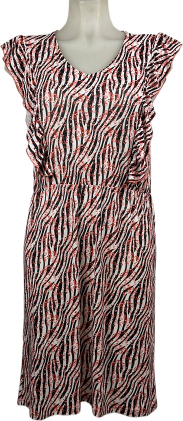 Angelle Milan – Reisestoffkleid – Rotes Zebra-Ärmelloses Kleid – Atmungsaktiv – Knitterfrei – Nachhaltiges Kleid