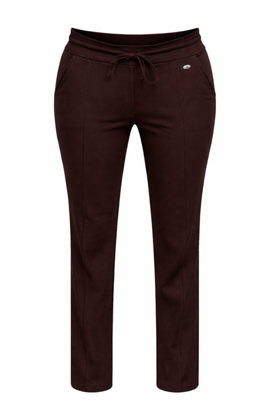 Bruine Travelstof Broek Taps Aflopend