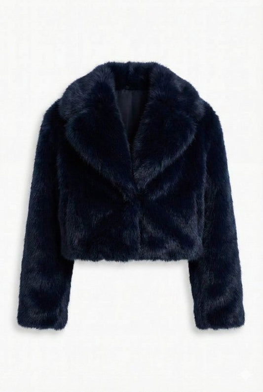 Faux Fur Dames Jas Zwart