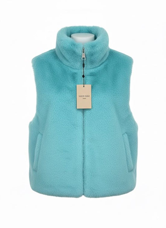 Premium Faux Fur Bodywarmer Turquoise