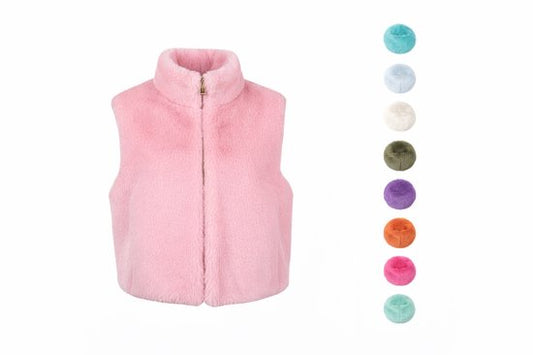 Premium Faux Fur Bodywarmer Oud Roze