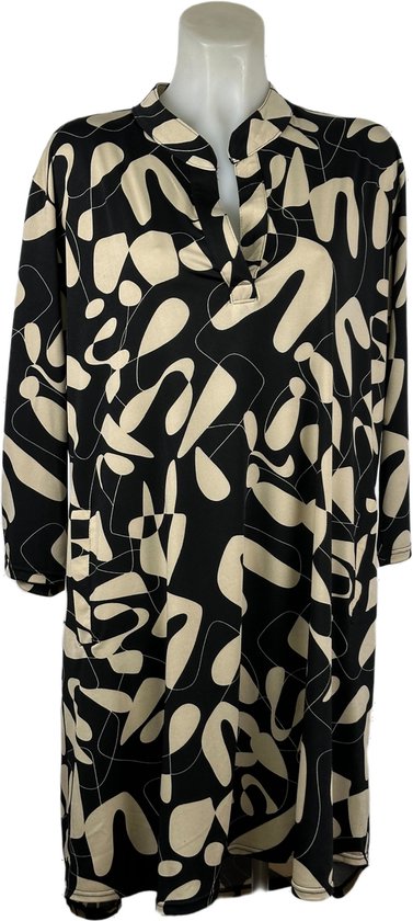 Royal Style Beige-Zwarte Jurk
