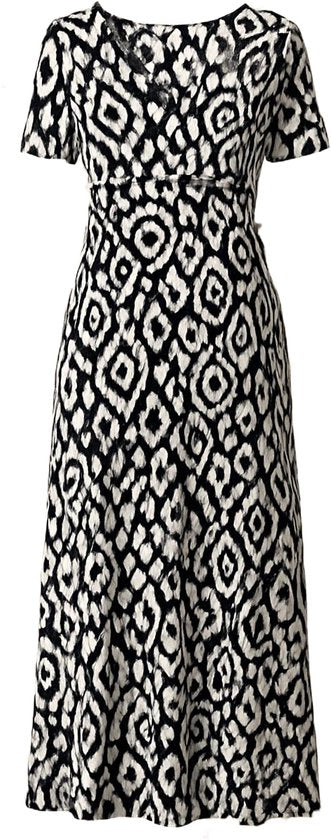 Maxi Jurk Zwart-Wit Ikat