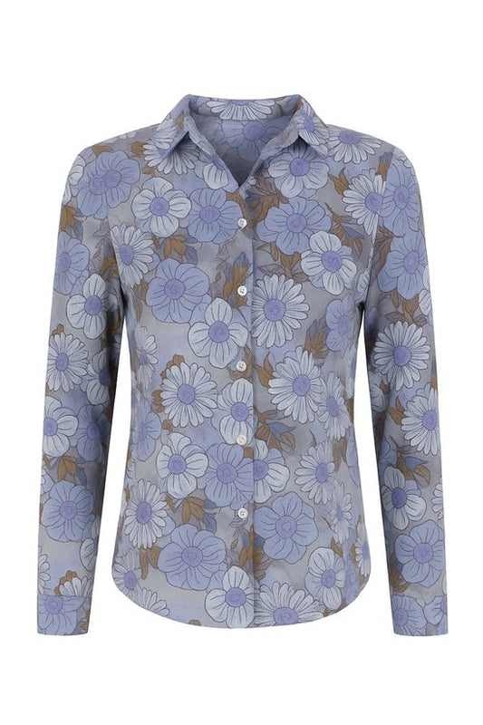 Donkerlila Blouse met Bloemen
