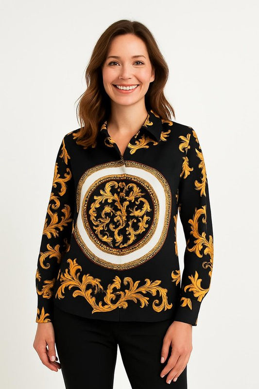 Baroque Blouse Zwart