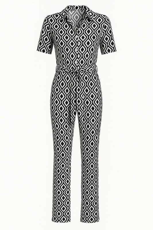 Stijlvol Jumpsuit Zwartwit
