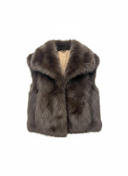 Faux Fur Mouwloze Jas