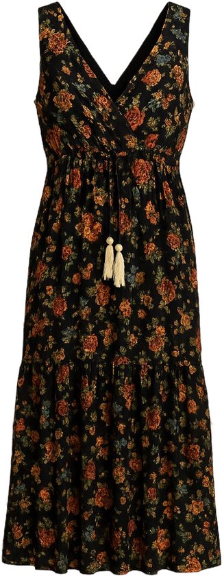 Zwarte Maxi Jurk Bloemen