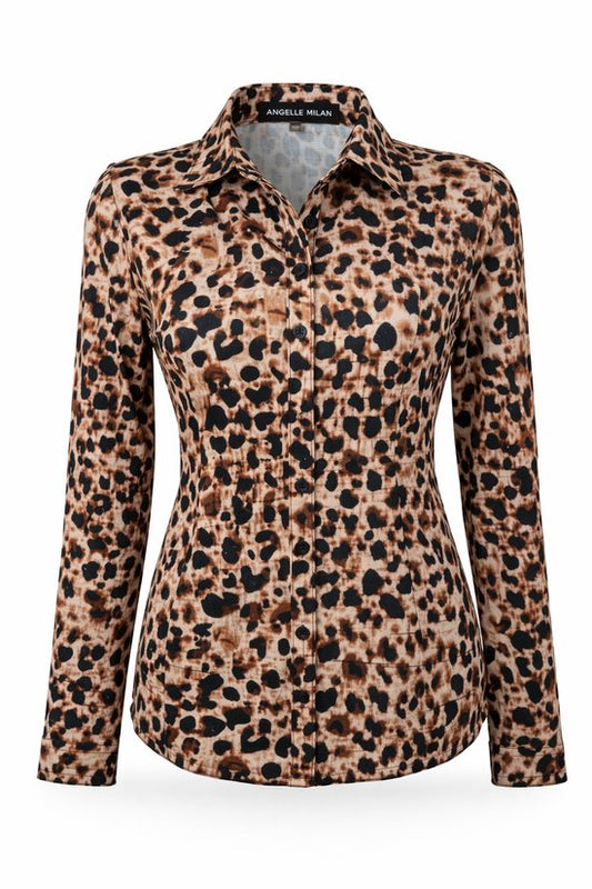 Dierenprint Blouse Oranje/Bruin