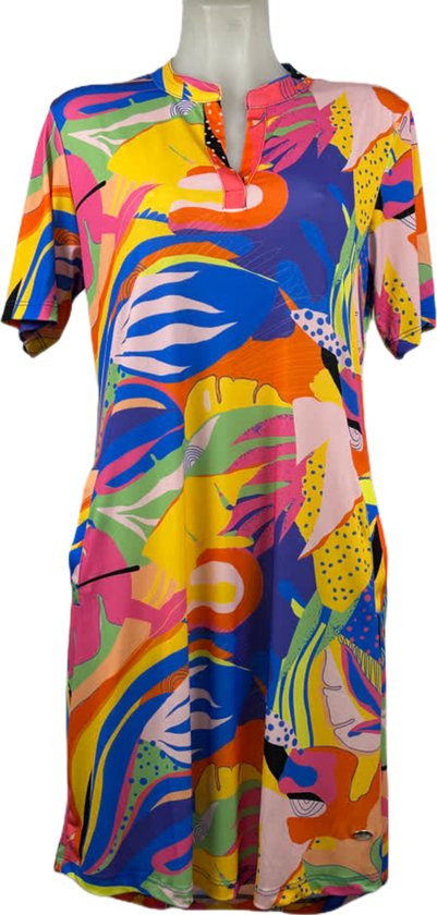 Multikleur Print Jurk