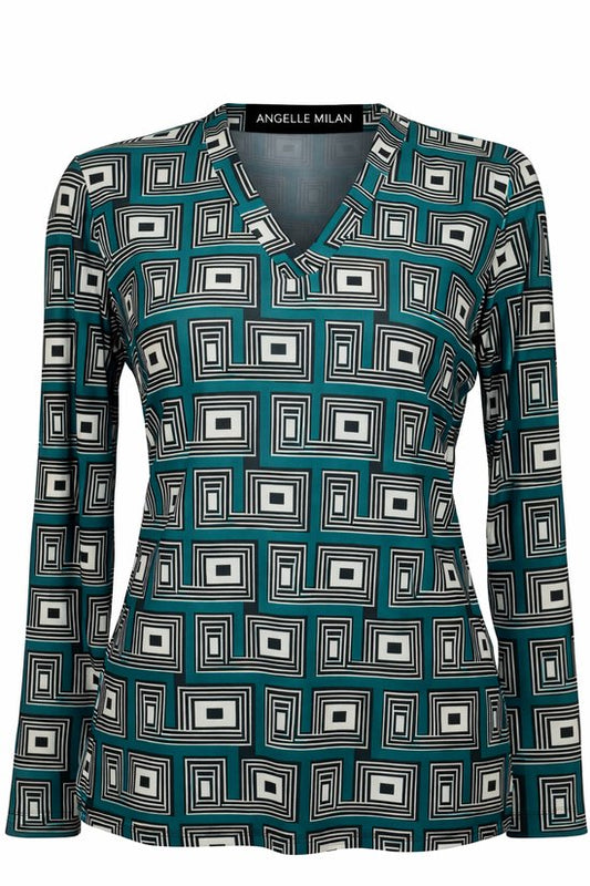 Zeegroene Patronen Blouse