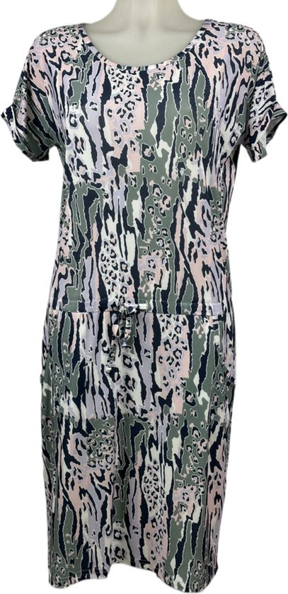 Angelle Milan – Damen-Reisestoffkleid – Flieder/Rosa-Graues Schleifenkleid – Atmungsaktiv – Knitterfrei – Nachhaltiges Kleid