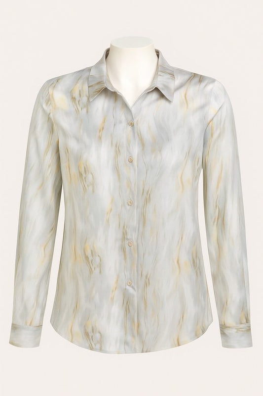 Blouse met Marmer Tie-Dye Print