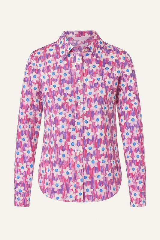 Rode Bloemenprint Blouse