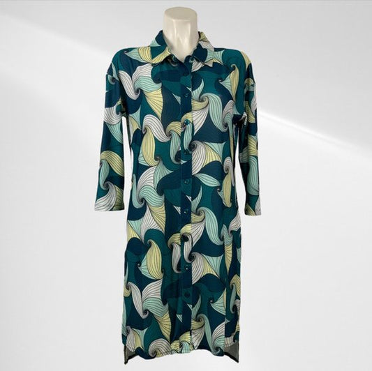 Multigroene Travelstof Jurk