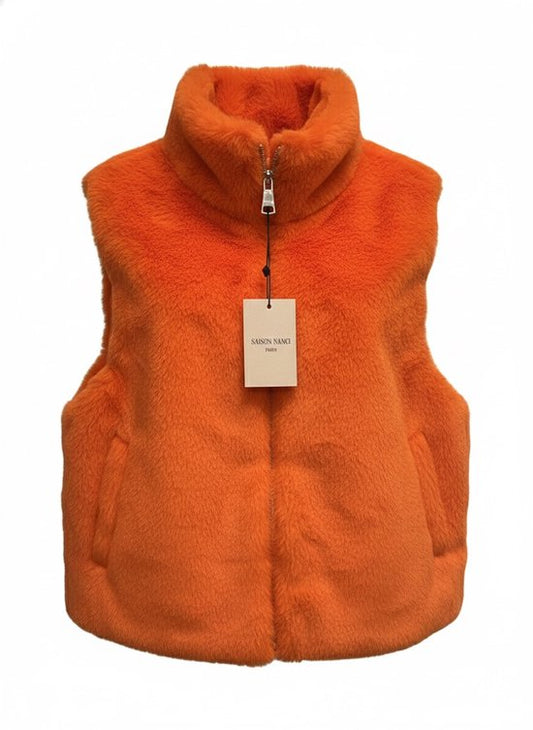 Premium Faux Fur Bodywarmer Oranje