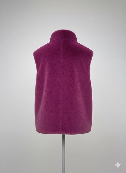 Premium Faux Fur Bodywarmer Bordeaux