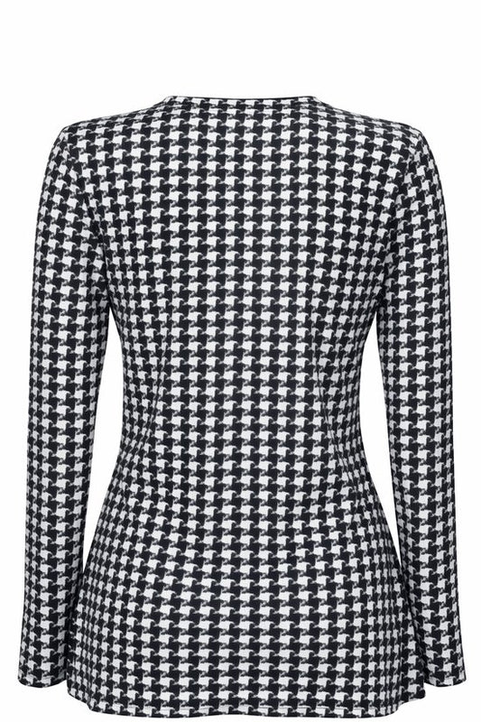 Zwart-Witte Patroon Blouse