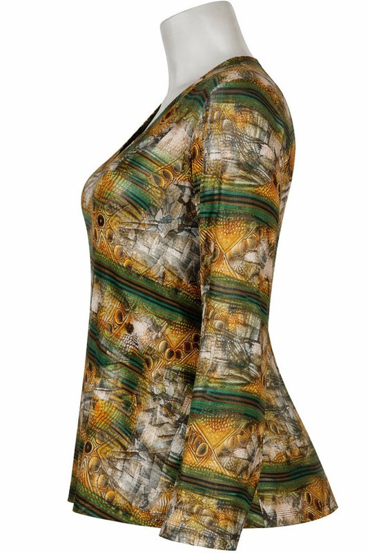 Groen-Oranje Blouse