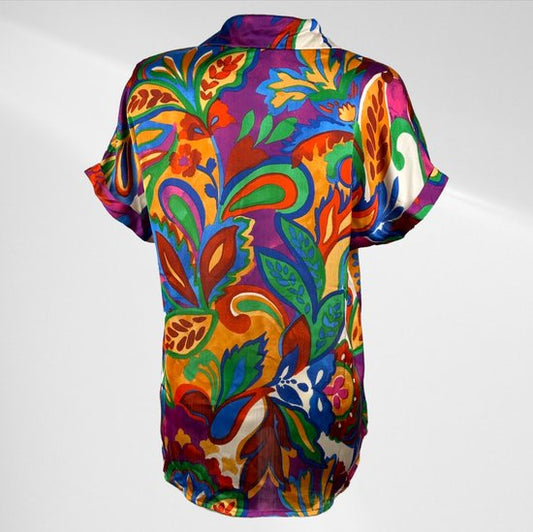 Dark Flower Blousje Korte Mouwen