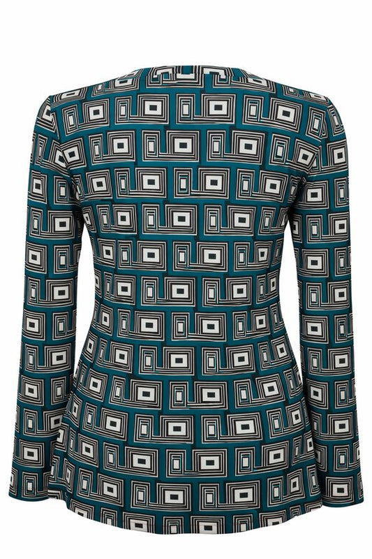 Zeegroene Patronen Blouse