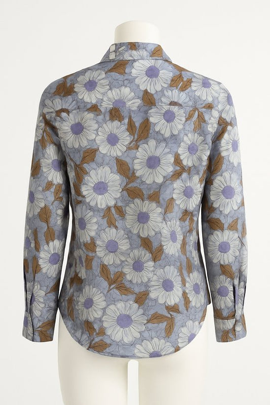 Donkerlila Blouse met Bloemen