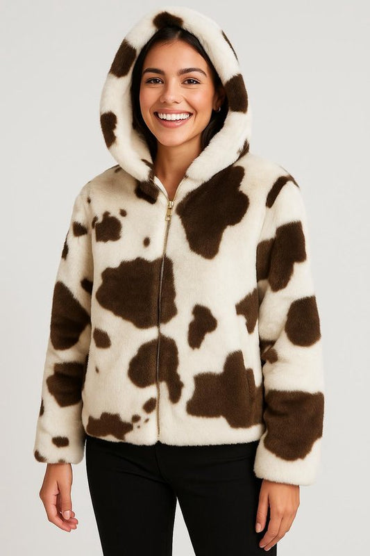Faux Fur Jas Cow