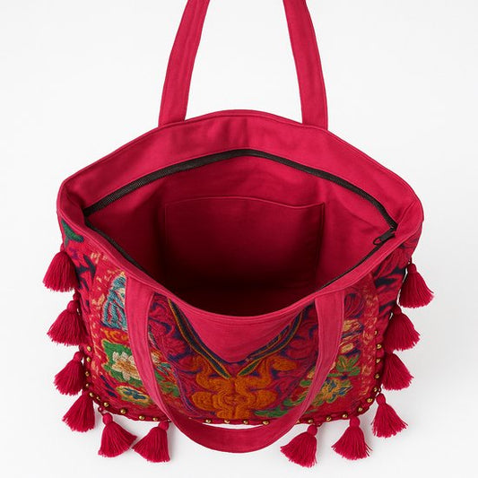 Boho Indian Shopper Fuchsia