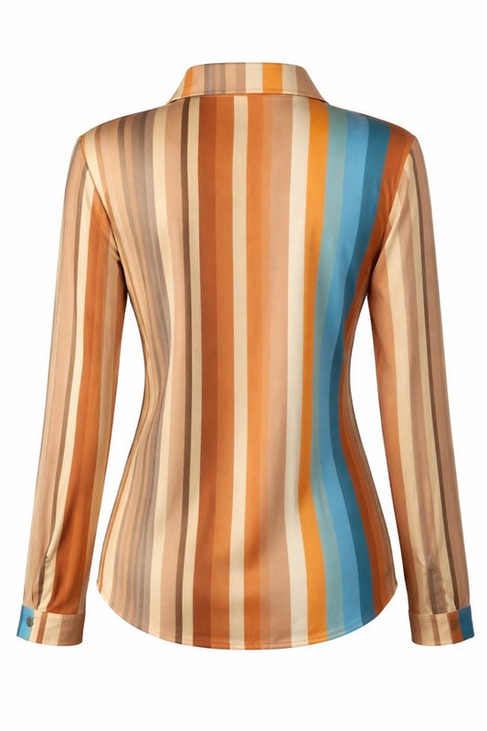 Multi-Bruine Streep Blouse