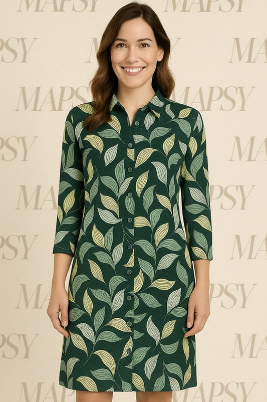 Multigroene Travelstof Jurk