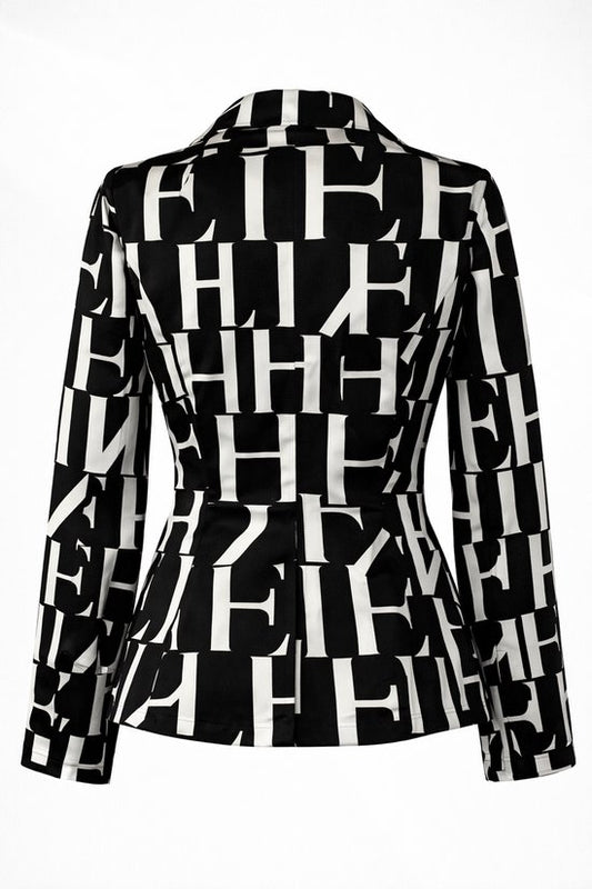 Zwart-Witte Travel Blazer