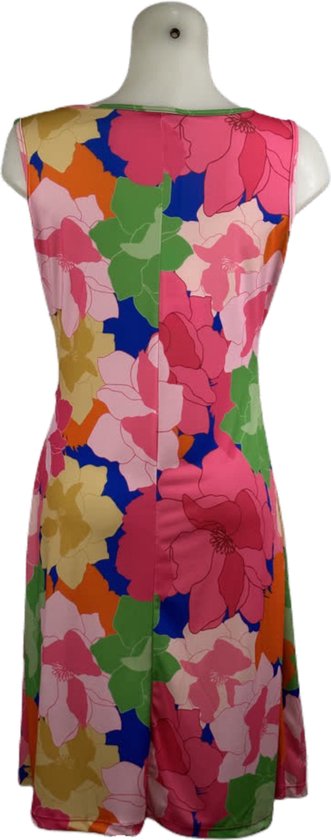 Angelle Milan – Reisekleidung für Damen – Mehrfarbiges, plissiertes ärmelloses Kleid mit Blumenmuster – Atmungsaktiv – Knitterfrei – Nachhaltiges Kleid – In 5 Größen! - Größe M