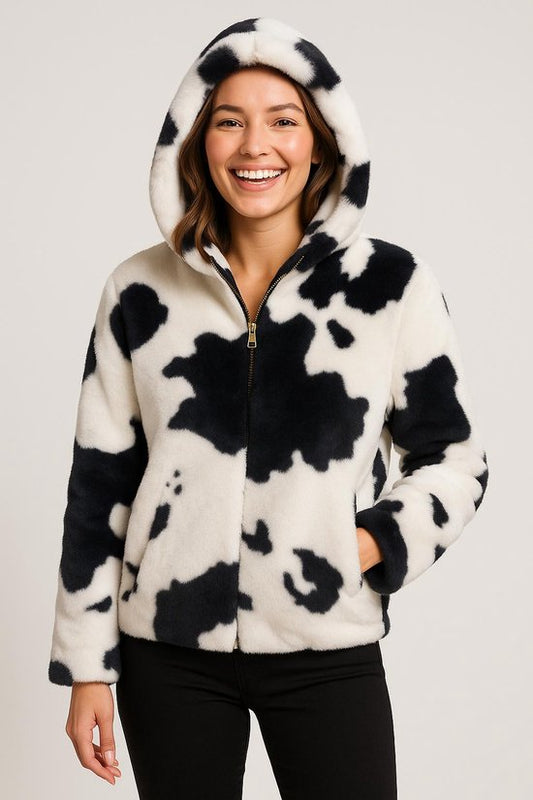 Faux Fur Jas Cow