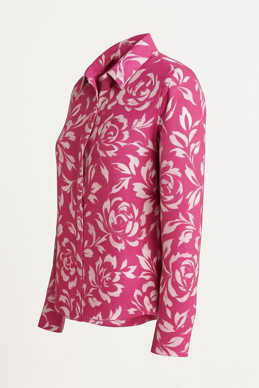 Blouse Rozenprint Fuchsia